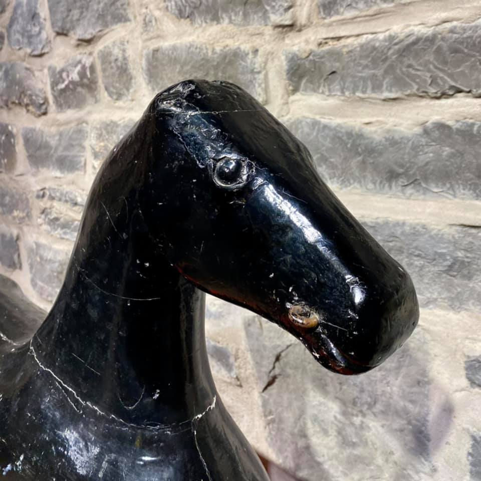 Thumbnail: A late 19th / early 20th C Quebec carved wooden horse circa 1890-1915