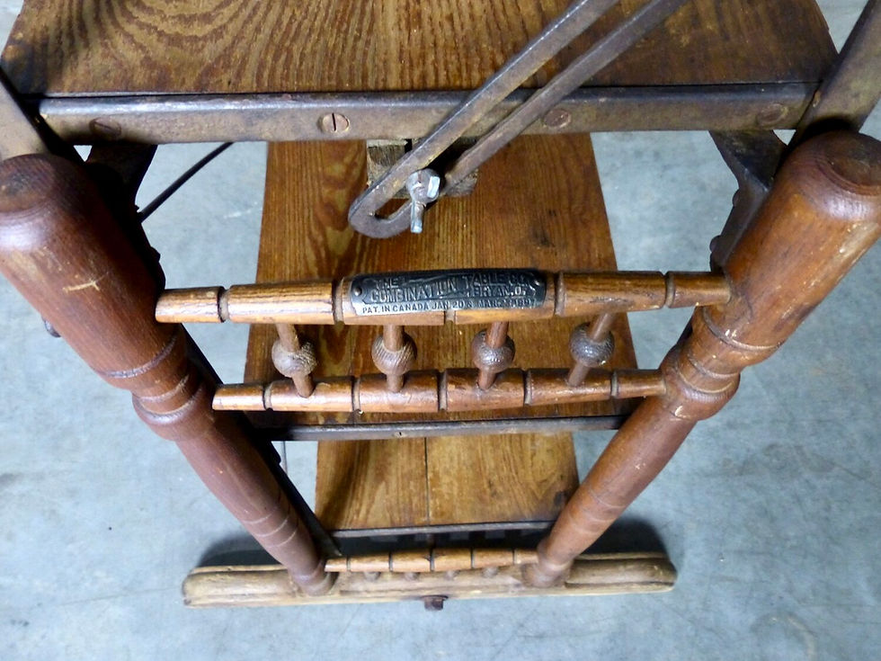 Thumbnail: A multi-position folding shelf/table by The Combination Table Co., patented 1896