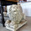 Thumbnail: A pair of magnificent 19th C sculpted limestone seated lions