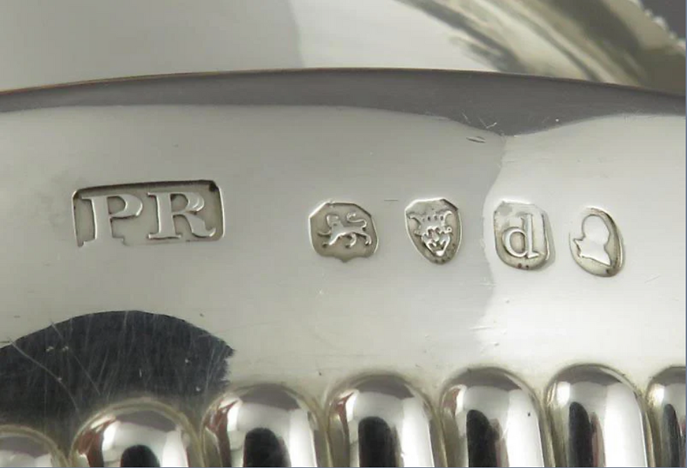 Thumbnail: A fine George III sterling silver cream and sugar by Philip Rundell, London 1819