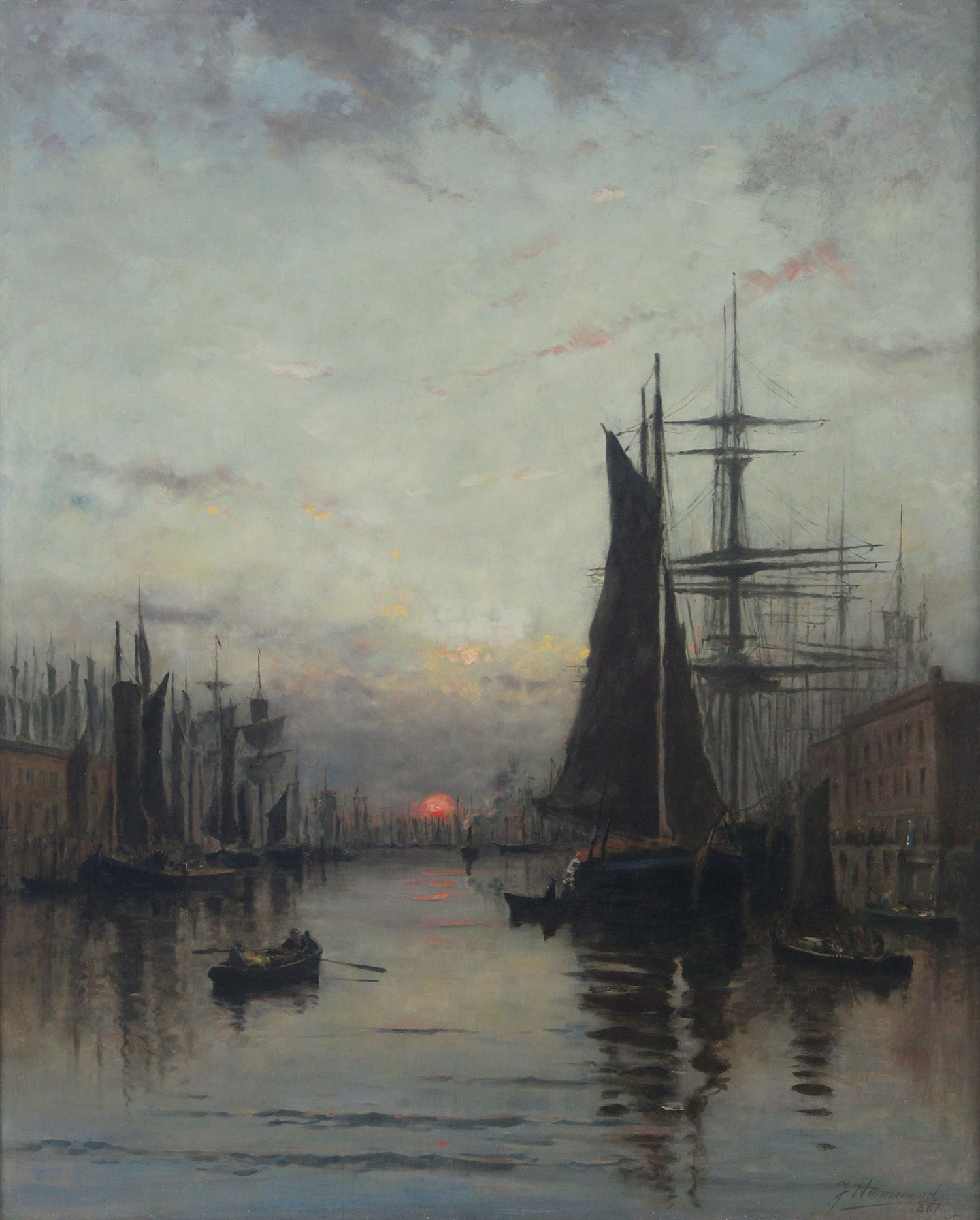 JOHN HAMMOND, RCA, OSA (Canadian 1843-1939) 'Market Slip, St John NB, 1887'