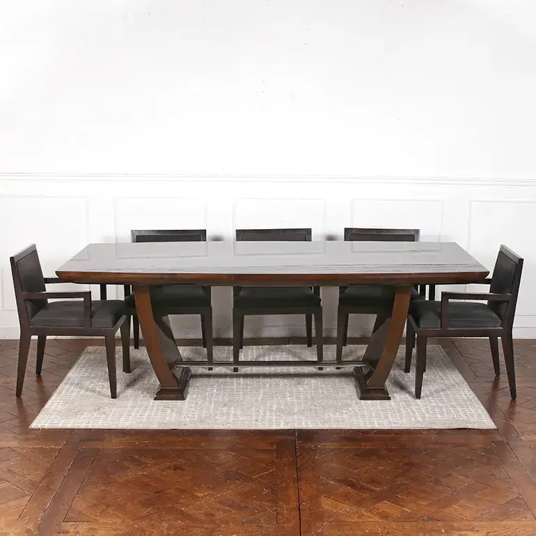 Thumbnail: An exceptional Art Deco table in stained maple, from Paris circa 1930s