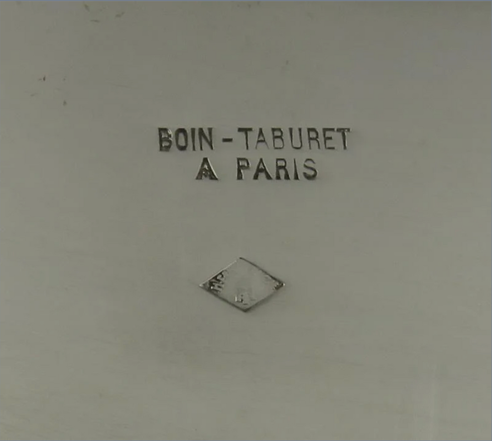 Thumbnail: A large French .950 silver tea service and tray by Boin Taburet, Paris c1920