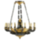 A fine antique Empire style twelve-light gilt bronze chandelier