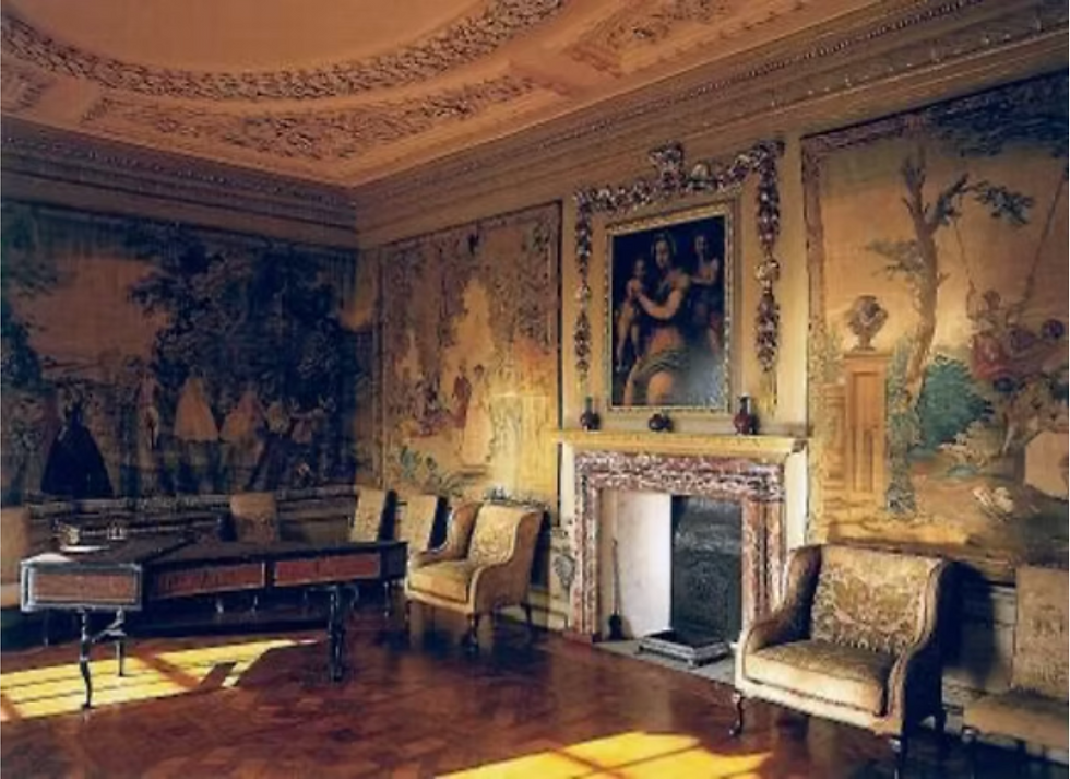 Thumbnail: A large 18th C English Pastoral Tapestry, 'The Swing' after Bradshaw/Watteau
