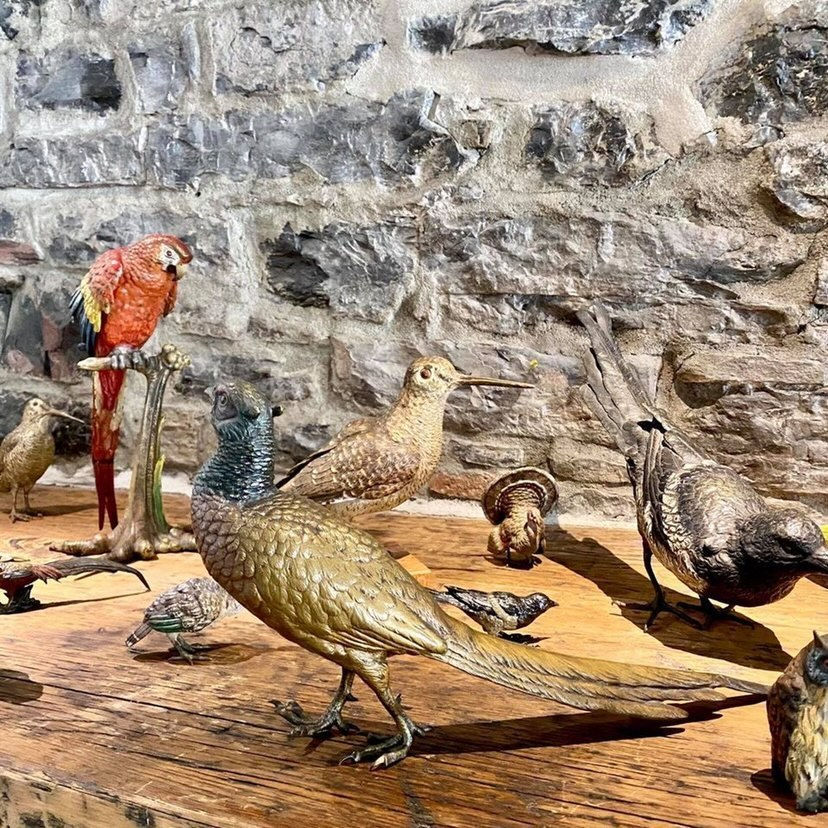 Thumbnail: Exceptional collection of 29 Austrian cold-painted birds, Franz Xavier Bergmann