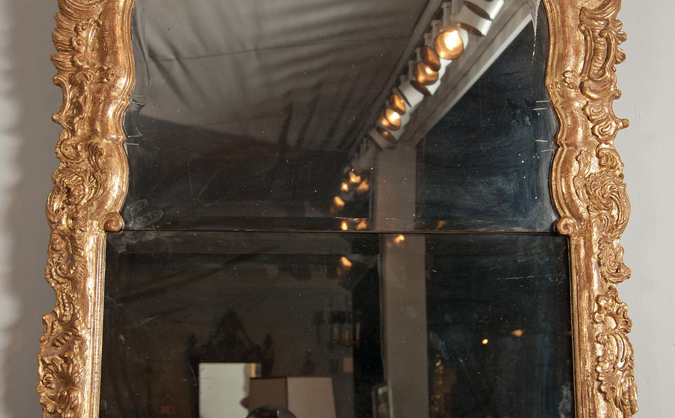 Thumbnail: An early 18th C Continental giltwood pier mirror, c1720