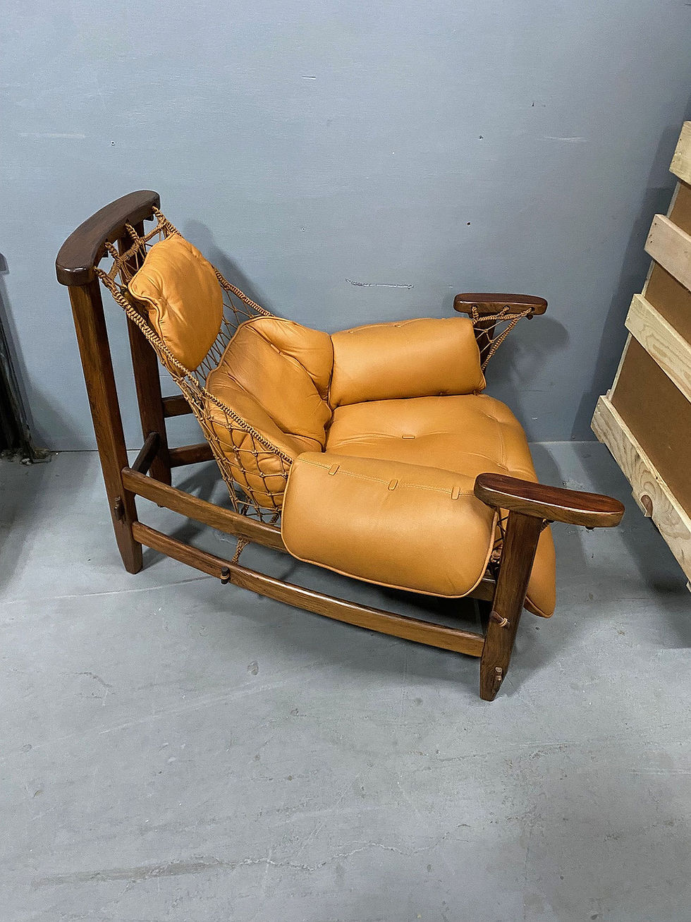 Thumbnail: A "Jangada" Lounge Armchair in Jacaranda, Jean Guillon for Italma Woodart c1968