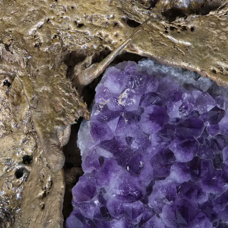 Thumbnail: A rare Brutalist amethyst wall sculpture, attr. to Jacques Duval Brasseur