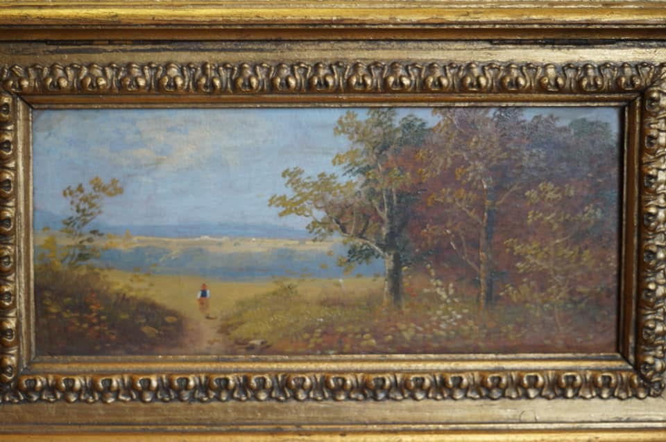 Thumbnail: An early 20th C jewel casket with handpainted panels