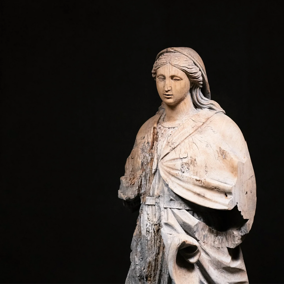 Thumbnail: An 18th C French carved religious statue, found in Lyon, France