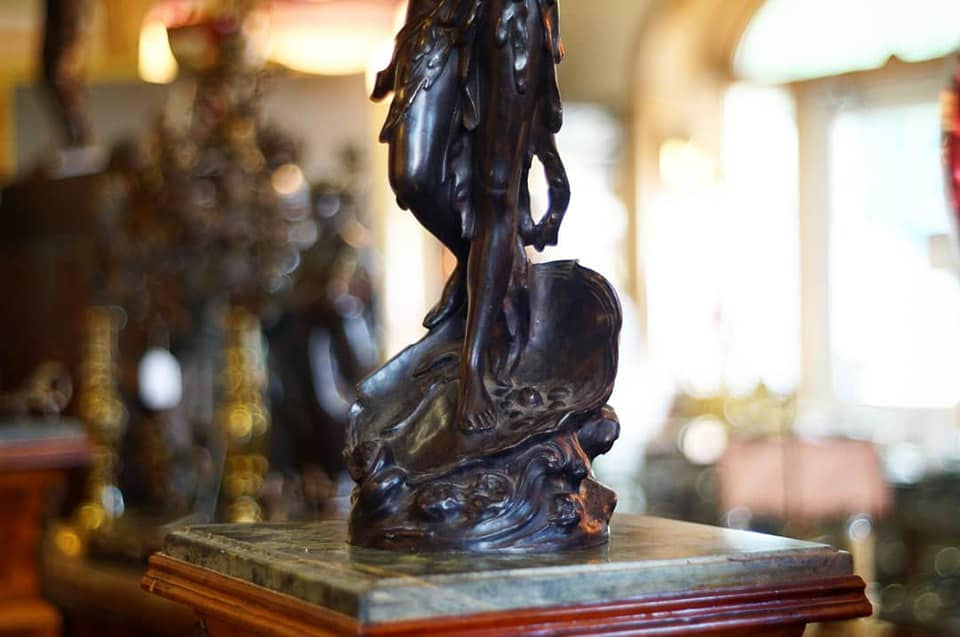 Thumbnail: A 19th C French bronze statue of a nude maiden, circa 1890