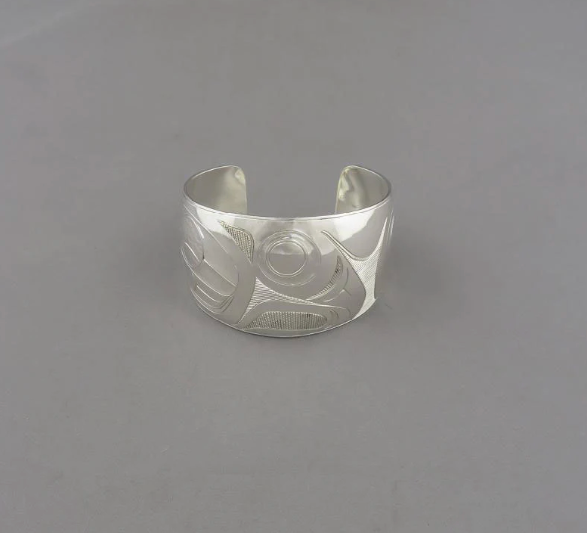 A Northwest Coast silver bracelet by David Quist, Haida Gwai c1990