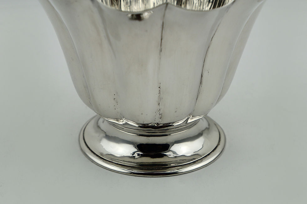 Thumbnail: William Morris Carmichael (Canadian 1894-1954) Pair of sterling scalloped dishes