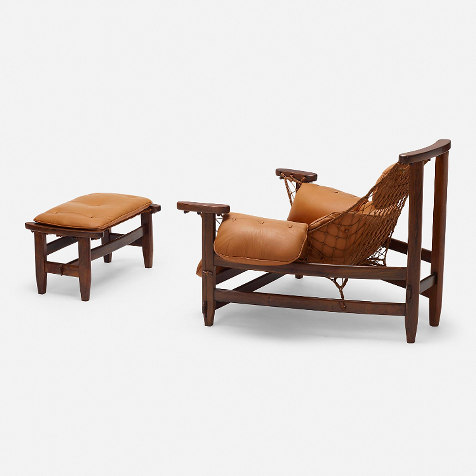 Thumbnail: A "Jangada" lounge armchair in Jacaranda by Jean Guillon for Italma Woodart 1968