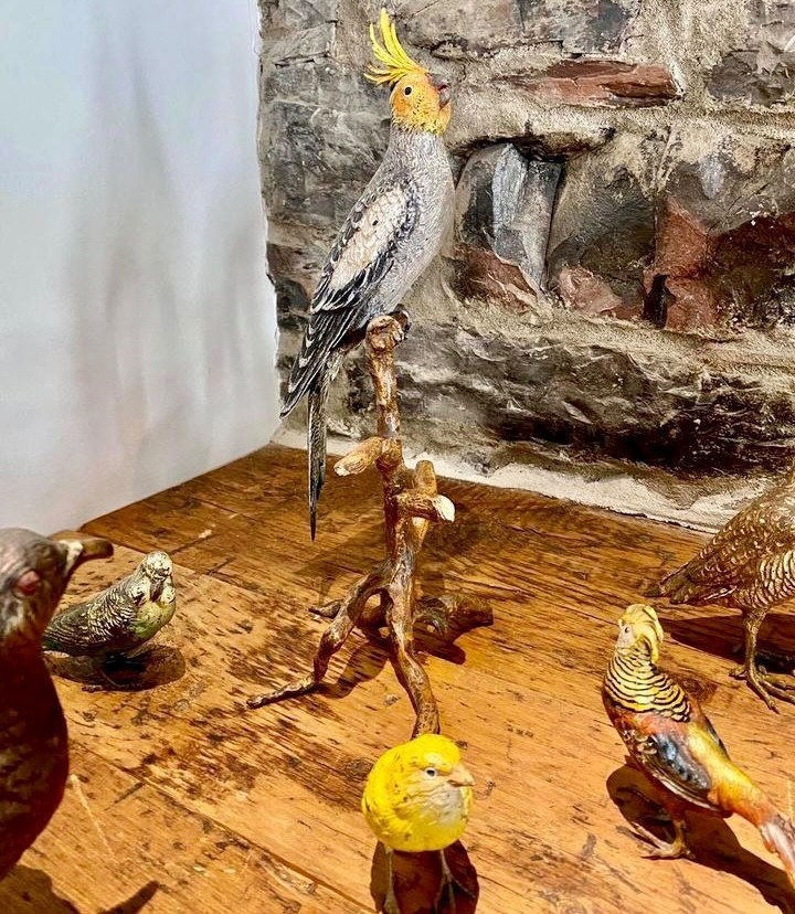 Thumbnail: Exceptional collection of 29 Austrian cold-painted birds, Franz Xavier Bergmann