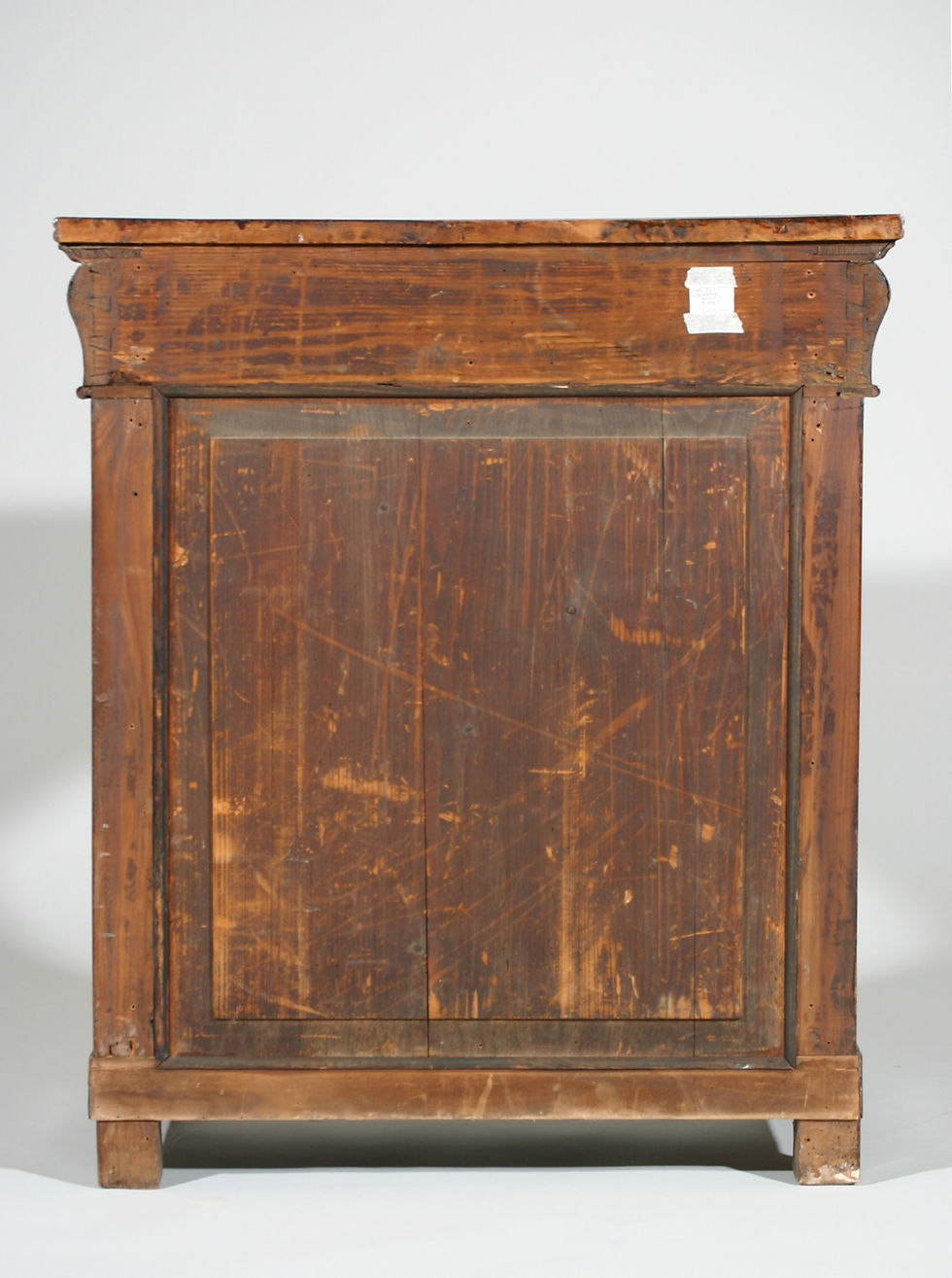 Thumbnail: An early 19th C French burl elm Charles X period mirror back console, c1825-30
