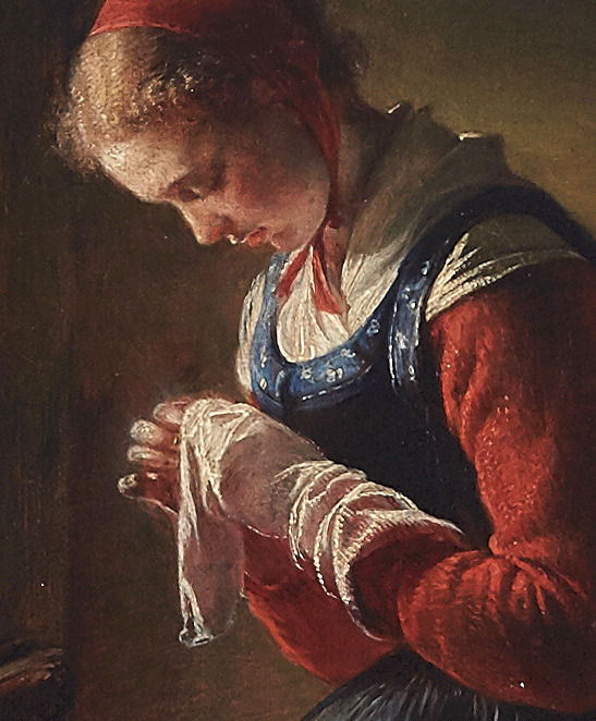 Elisabeth Jerichau-Baumann (Danish, 1819-1881) "The Stocking-Mender" circa 1868