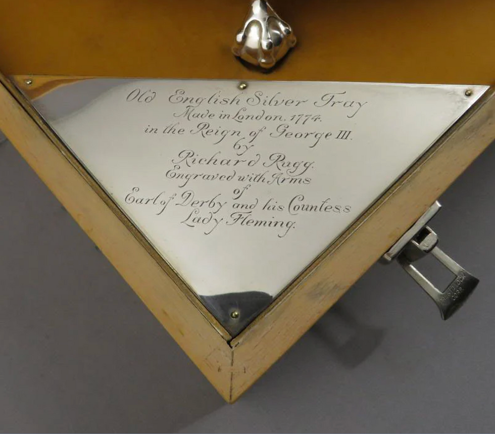 Thumbnail: A large George III silver salver by Richard Rugg, London 1774