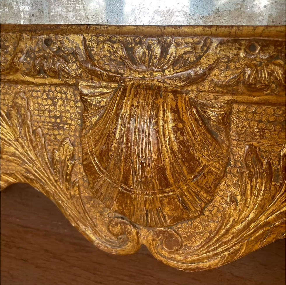 Thumbnail: An exceptional George II giltwood punch-decorated mirror, English c1730