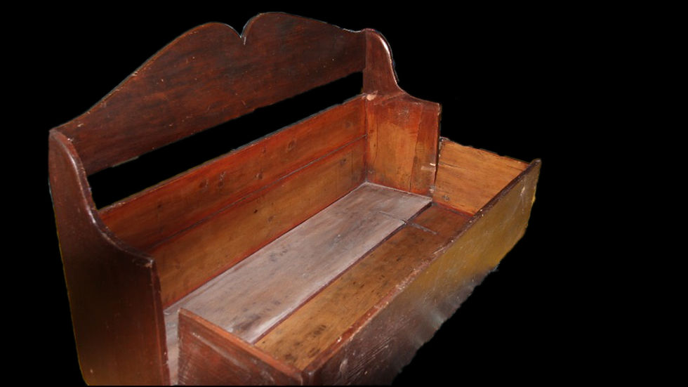 Thumbnail: An early 19th C banc de Quéteux / Beggar's bench, in original sang de boeuf