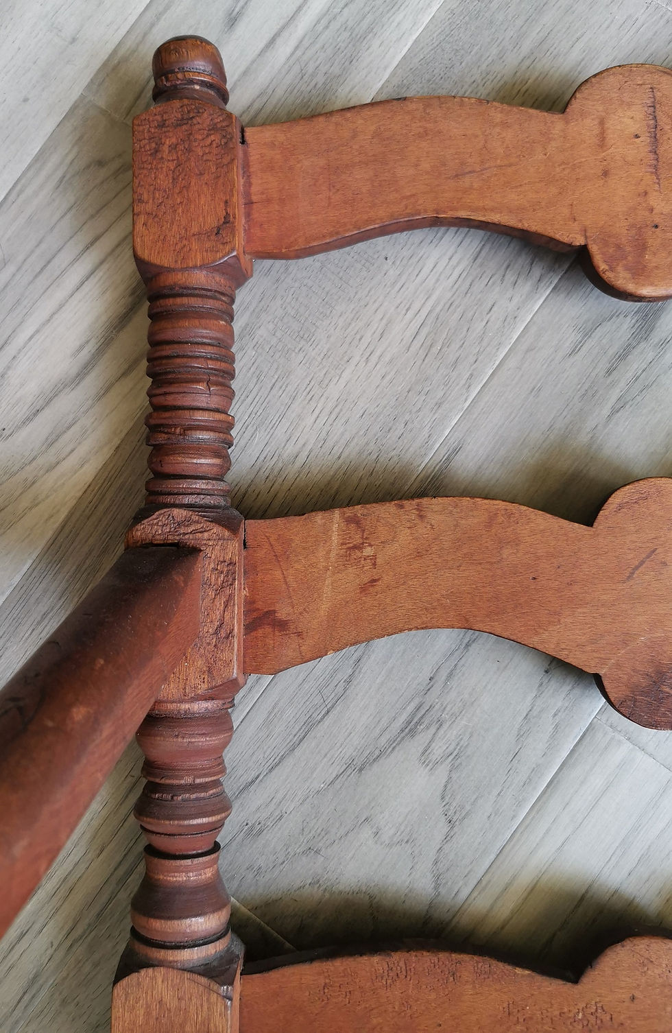 Thumbnail: A late 18th C French Canadian maple fauteuil, Capucine style, Quebec