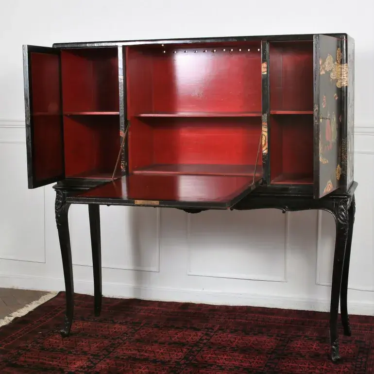 Thumbnail: A rare matched pair of early 19th century large lacquered cabinets, circa 1800