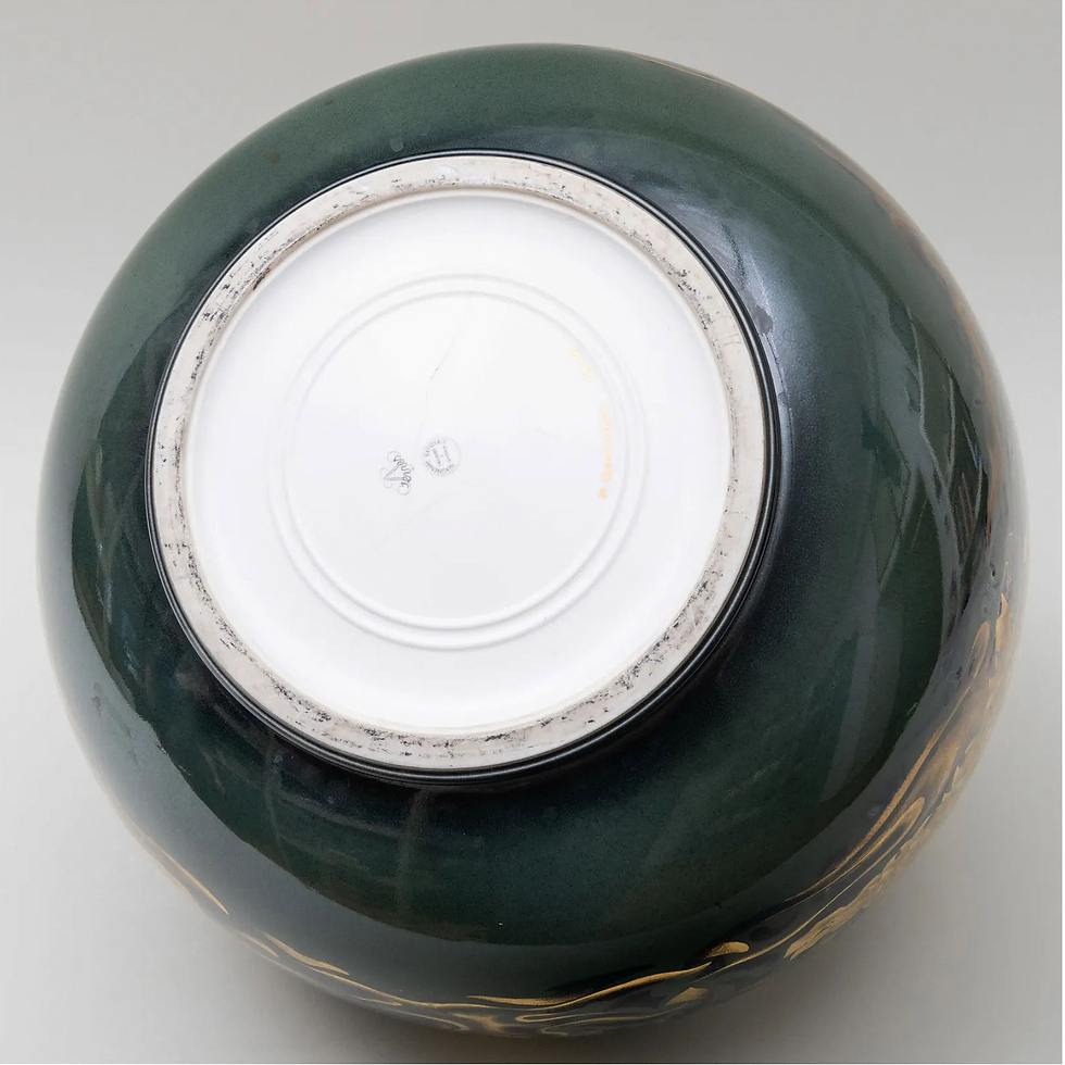 Thumbnail: A Pierre-Auguste Gaucher for Sevres Art Deco porcelain hunting scene vase, c1947