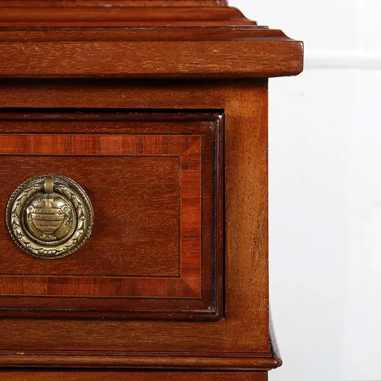 Thumbnail: A late 19th Century English astragal glazed mahogany bookcase on bracket feet