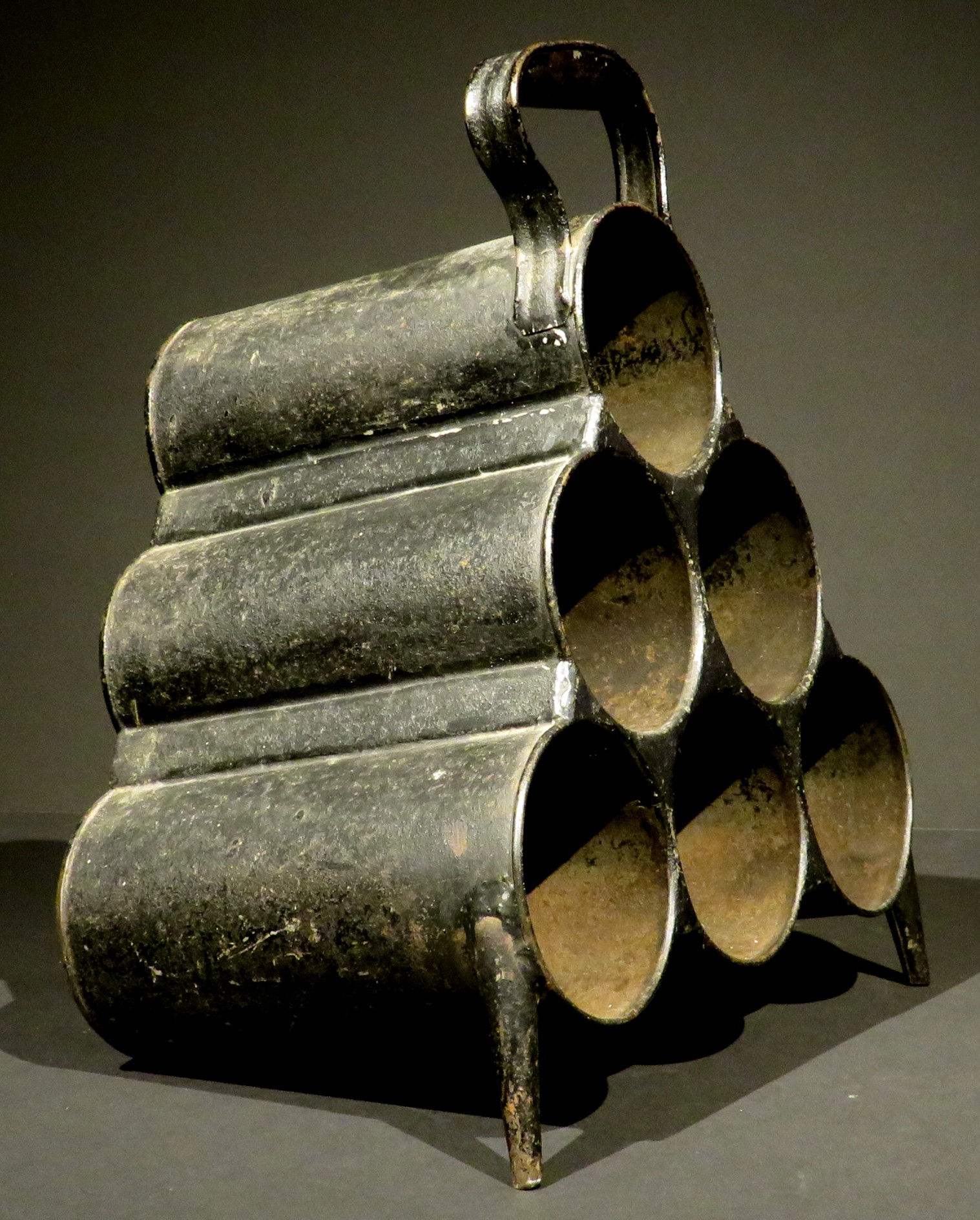 A very rare early 19th C Irish zinc wine bottle carrier by J Hodges & Sons c1840
