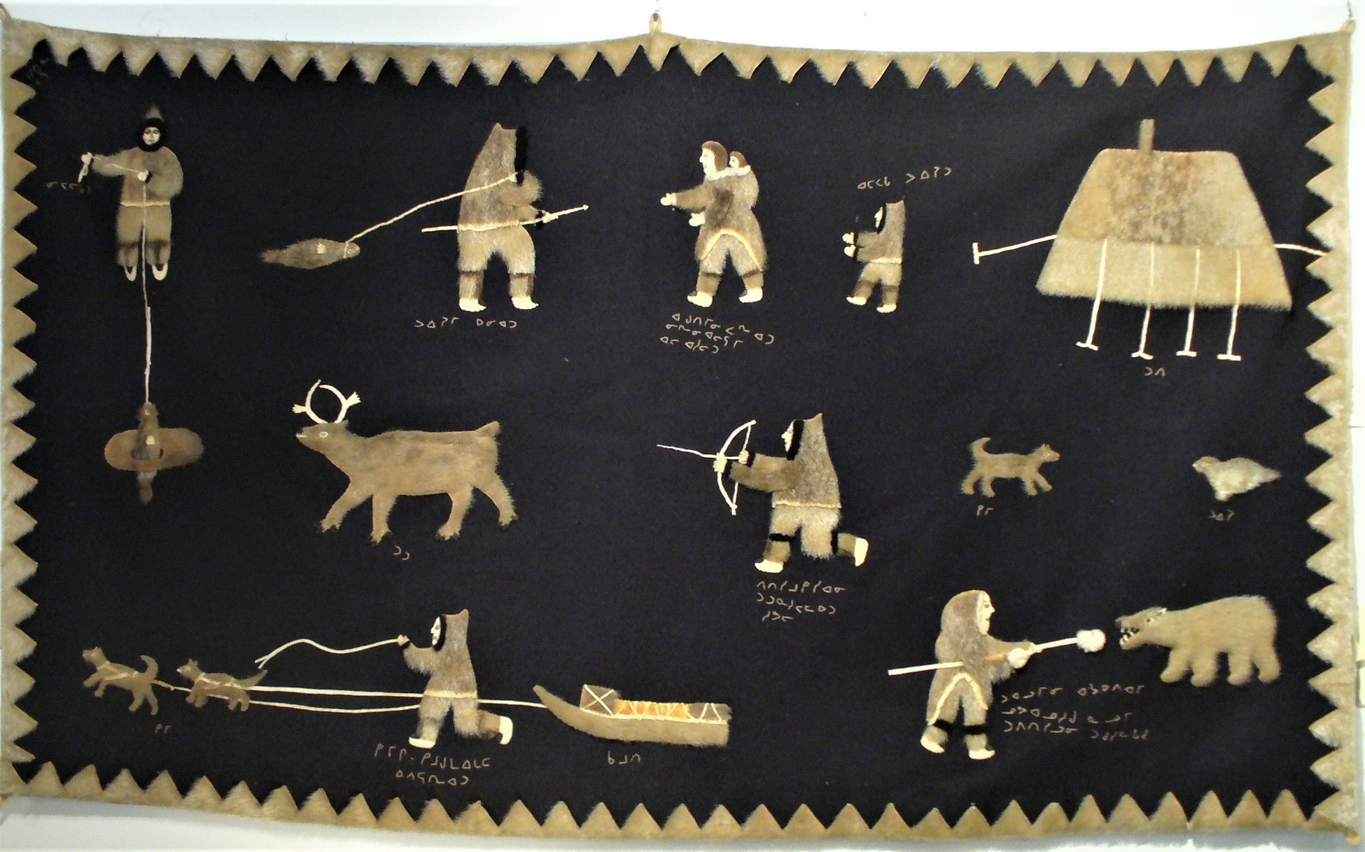 INUIT SEALSKIN & FELT TAPESTRY
