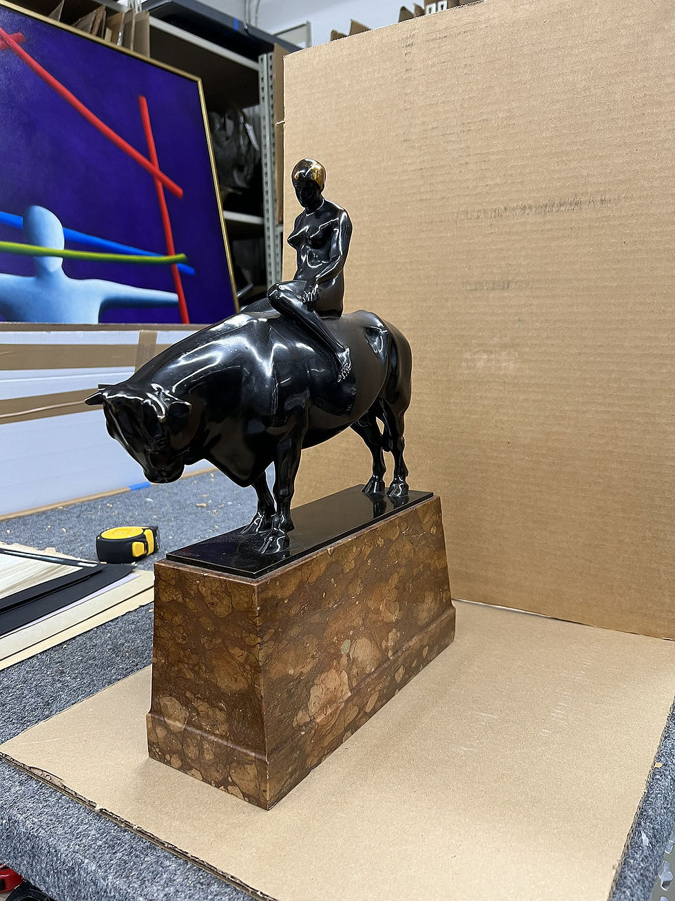 Thumbnail: Georg Wrba (German, 1872-1939) "Europa and the Bull" bronze with gilt accents