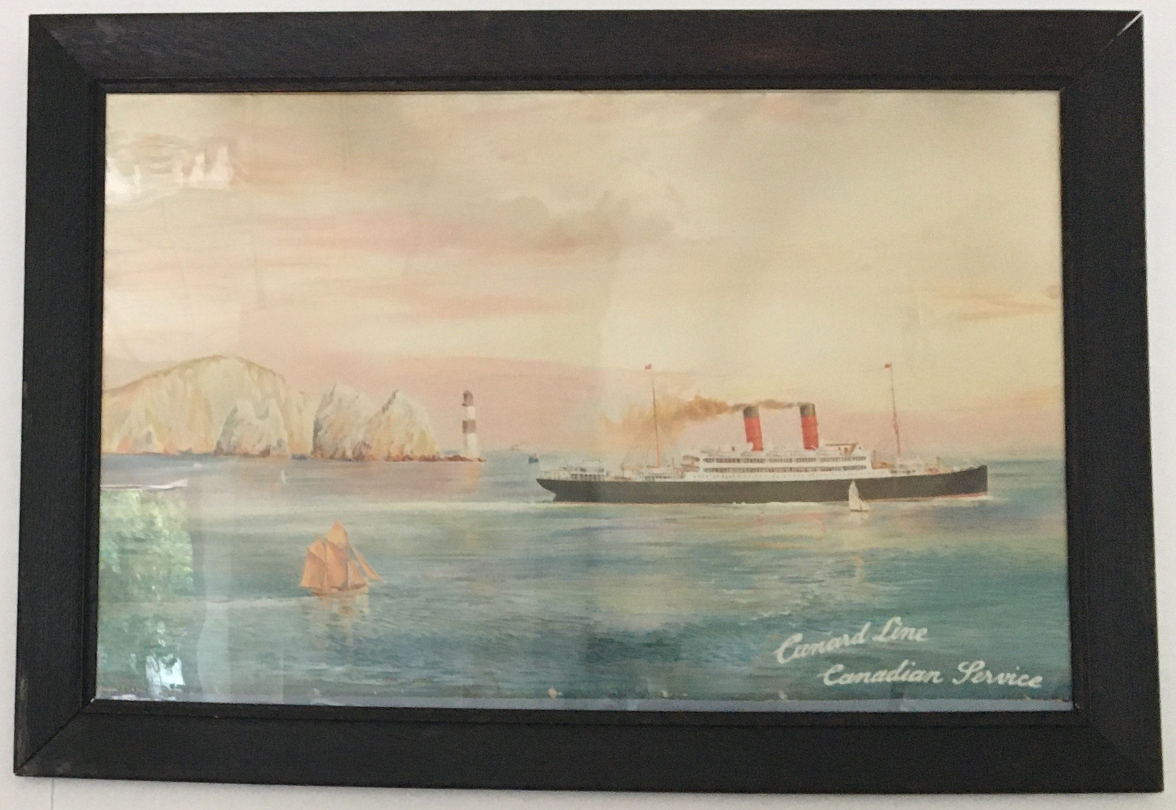 Cunard Line circa 1905 "Passing the Needles" Vintage Travel Print