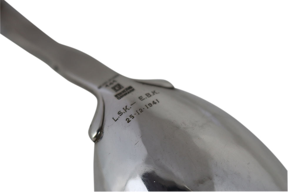 Thumbnail: A sterling silver ladle, design 141 by Georg Jensen, Denmark circa 1912