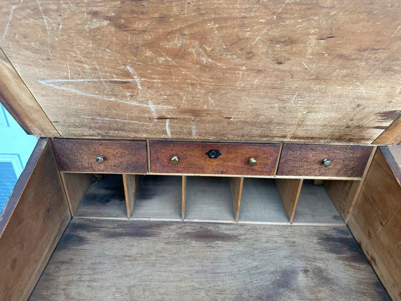 Thumbnail: An early 19th C Canadian figured maple & birch secretary, Nova Scotia