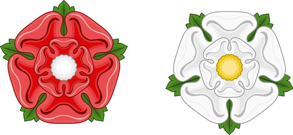 The red rose of Lancaster & white rose of York