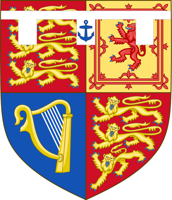 Shield of arms of Prince Andrew, Duke of York, a son of Queen Elizabeth II & Prince Philip