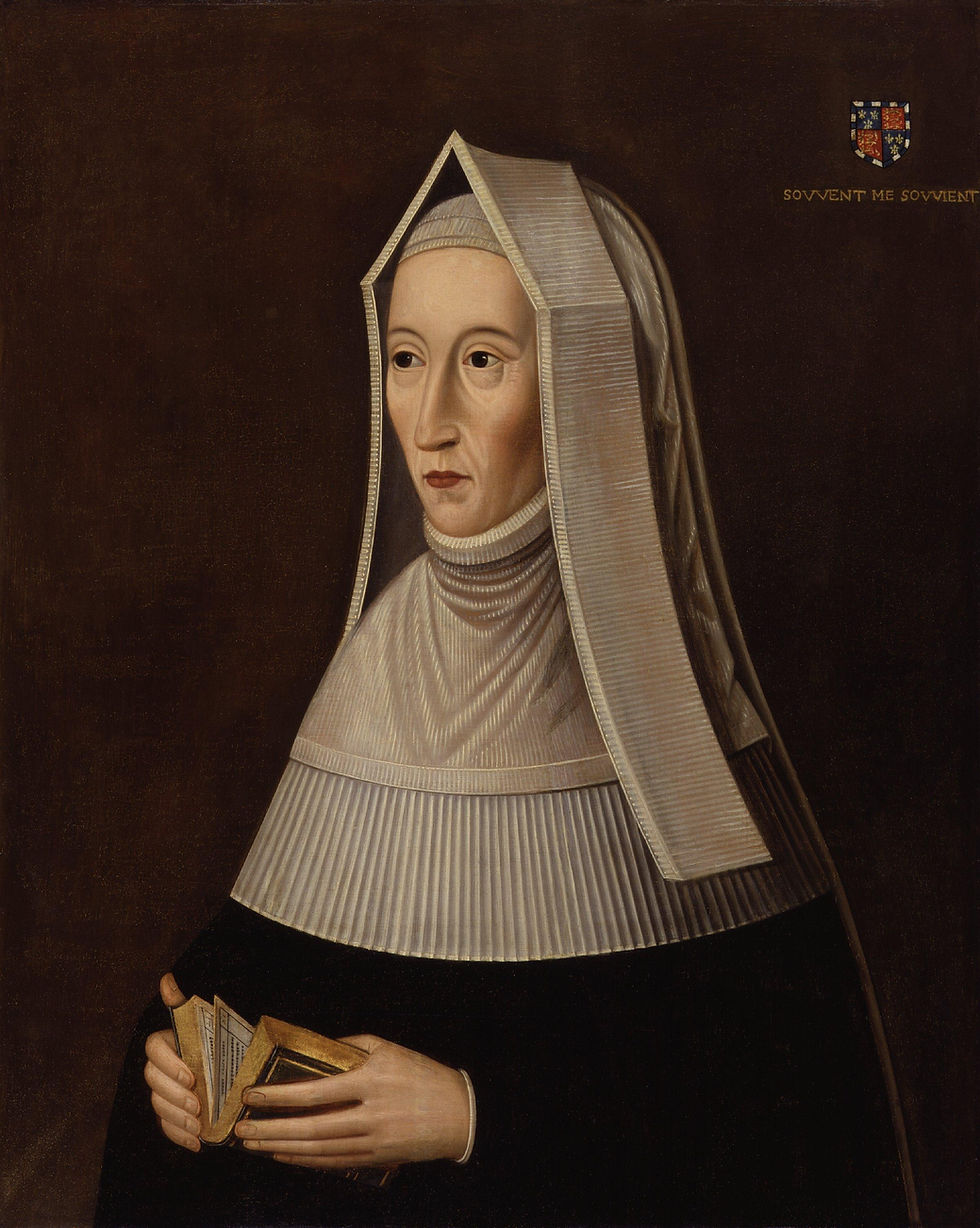 Lady Margaret Beaufort, mother of the first Tudor king, Henry VII, & grandmother of Henry VIII