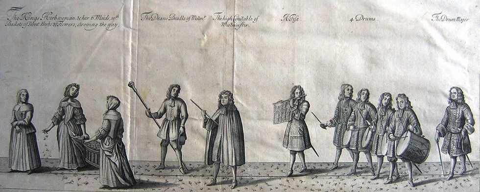 Coronation procession of King James II and Queen Mary, 1685