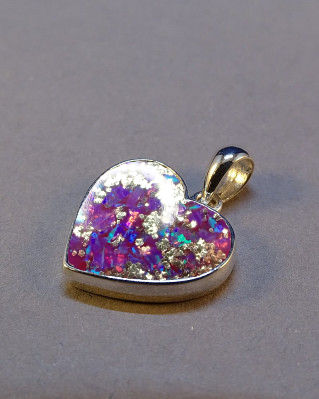 Thumbnail: Sterling Silver Heart Opal Pendant