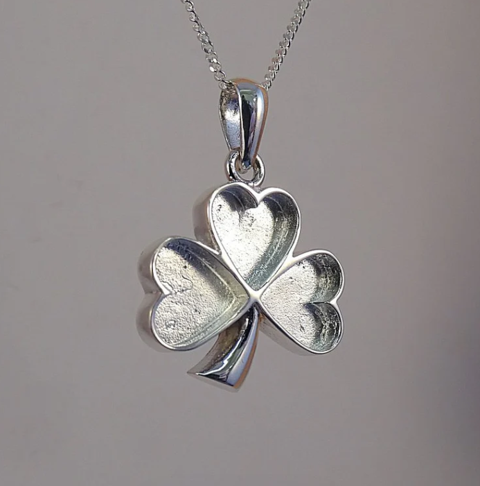 Sterling Silver Shamrock Opal Pendant