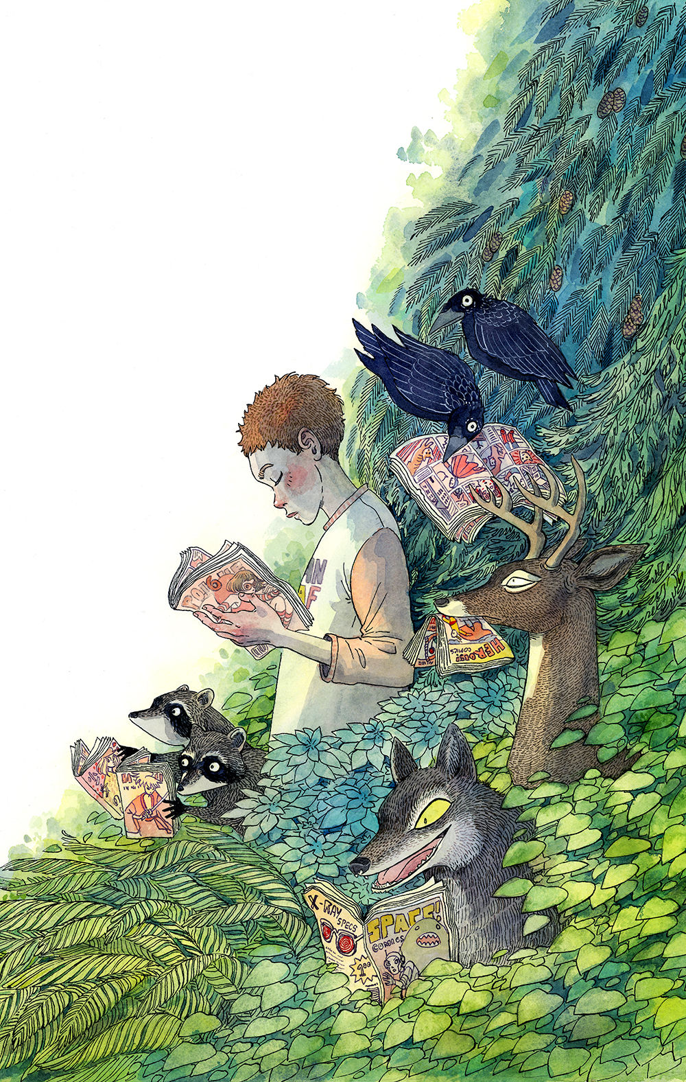 Comics Forest Print - 11 x 14