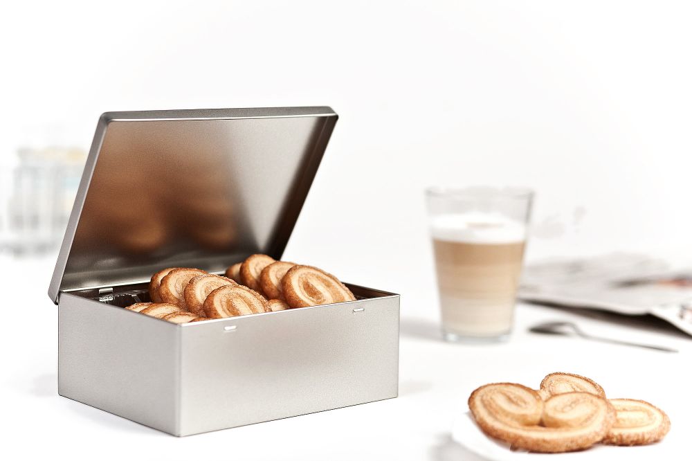 Aufbewahrungs-Dose Metalldose Blechdose mit Deckel, 18,5 x 13,5 x 7 cm