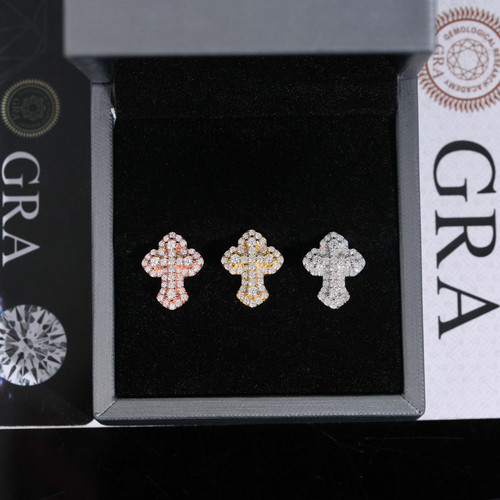 JE8296 クロスパヴェピアス | Moissanite × S925 | ブリックス