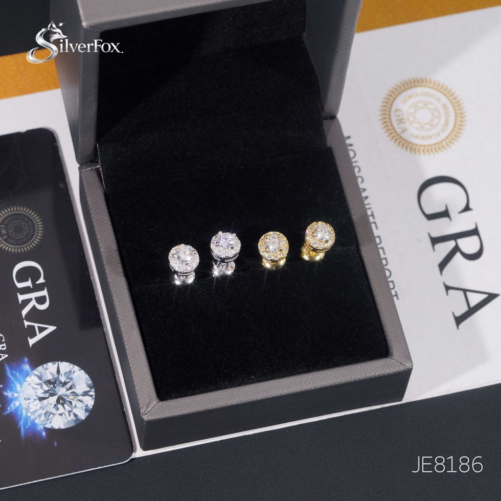 サムネイル： ★JE8186　スタッドカラーピアス｜Moissanite × S925