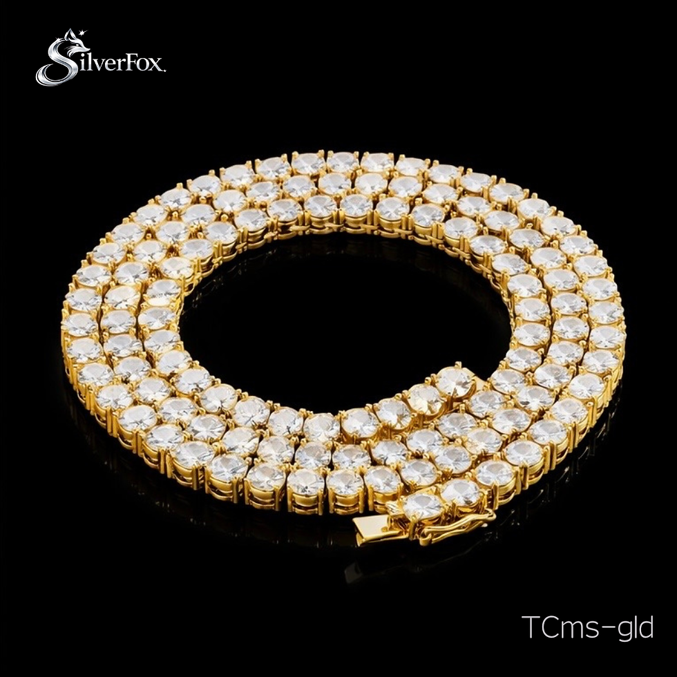 サムネイル： TCｍs モアサナイト真鍮テニスチェーン｜Moissanite × 真鍮
