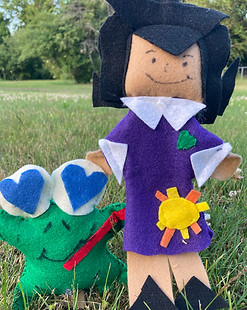 Fancy and Mrs. Sunshine puppets