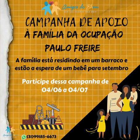 Apoio à família da Ocupação Paulo Freire