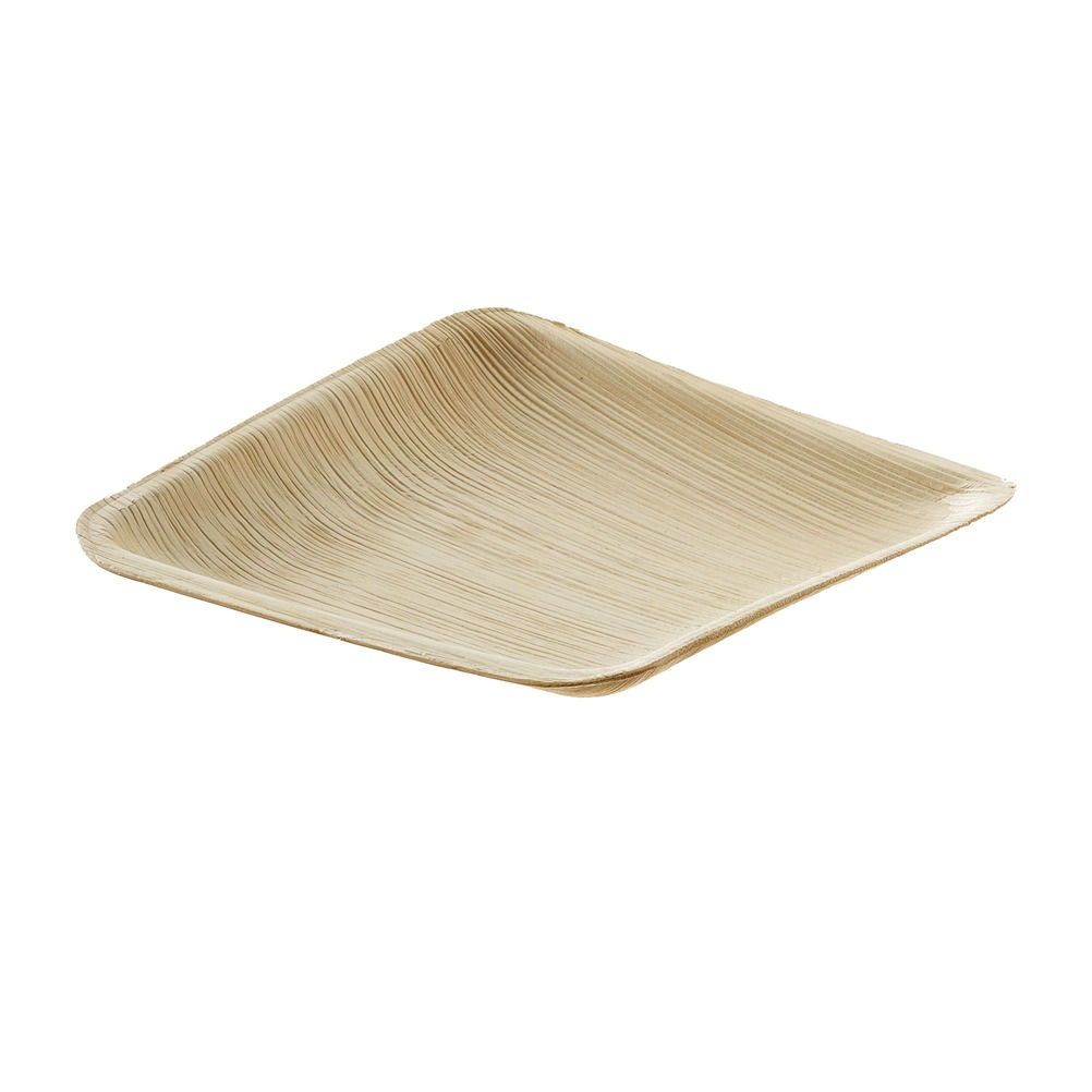 Square Plate Leone, Biodegradable Palm Leaf, 25.5x25.5x2.2cm