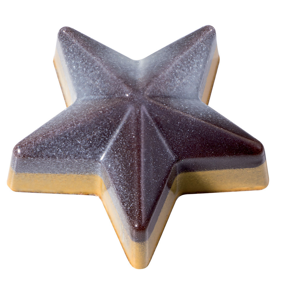 Chocolate star mold, polycarbonate, 15 pcs, 40x42x16mm, 10g